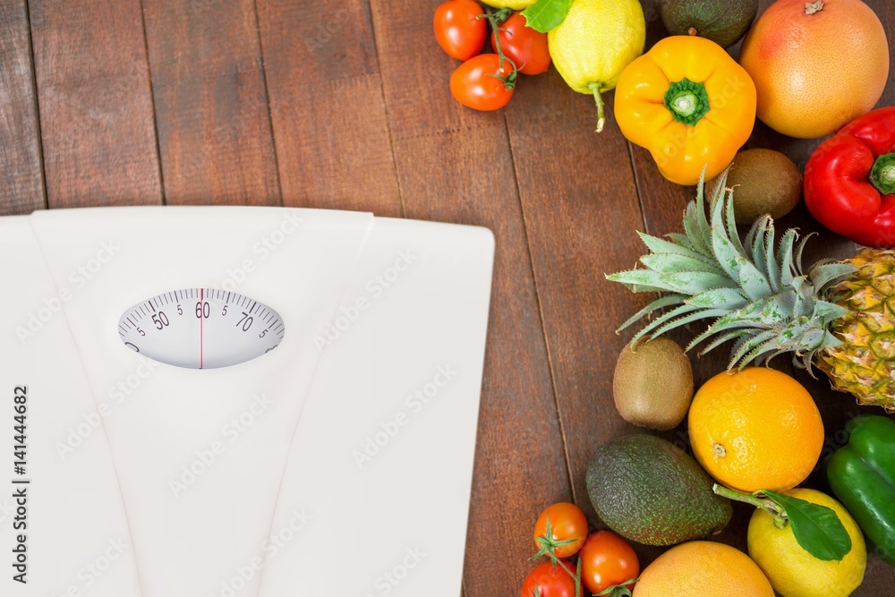 Poster composite image of weighting scale