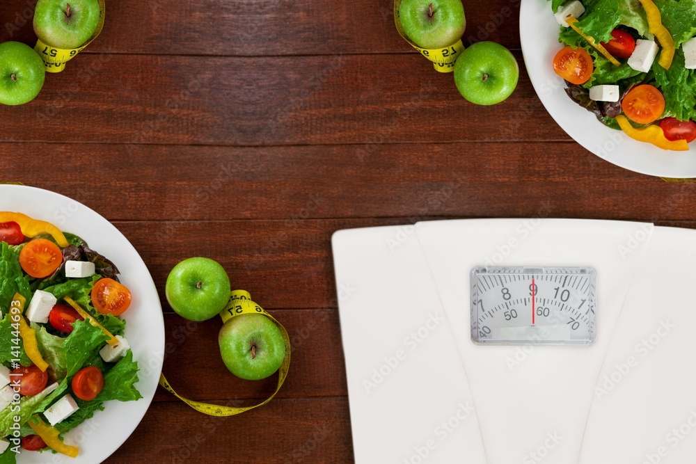 Poster composite image of weighting scale
