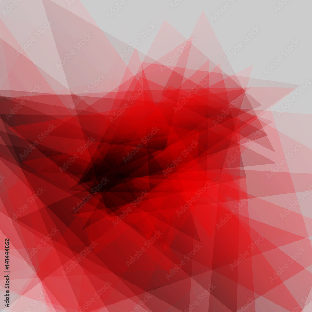 Wall mural modern geometric red transparent background with triangles