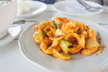 Squid with salted egg