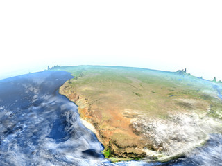 South Africa on Earth - visible ocean floor