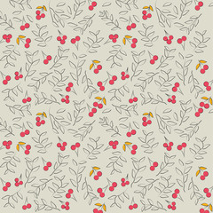 Pattern-leaves and cherries