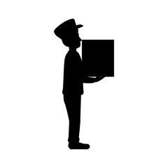 Mailman delivery service icon vector illustration graphic design