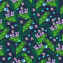 Hand drawn vector floral pattern.