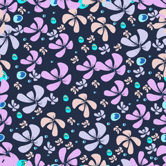 Hand drawn vector floral pattern.