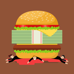 Businessmen under hamburger crisis