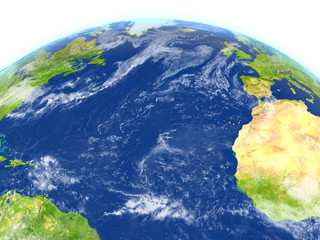Fototapeta premium Atlantic Ocean on planet Earth