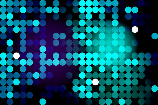 Blue neon background with circles