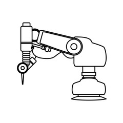 Robotic arm technology icon vector illustration graphic design