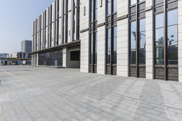 Cityscape office buildings with modern corporate architecture - business and success concept