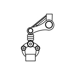 Robotic arm technology icon vector illustration graphic design