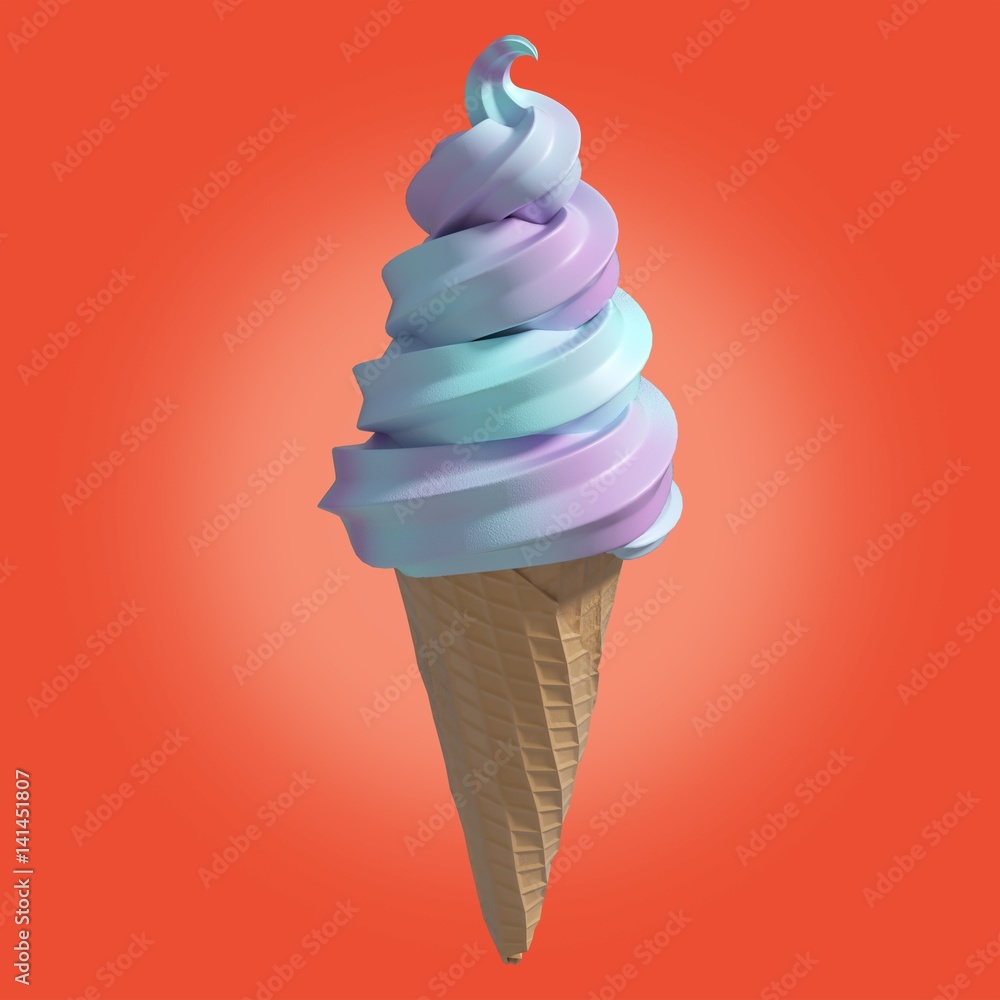 Poster composite image of 3d composite image of a ice cream