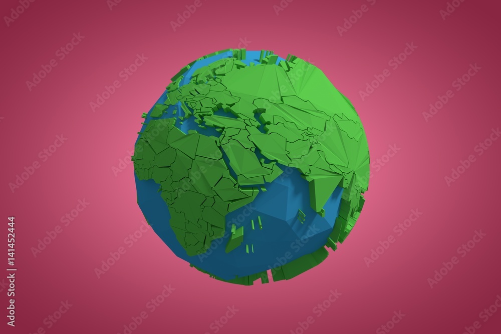 Poster composite image of composite image of world icons 3d