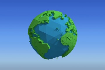 Composite image of composite image of globe icon 3d