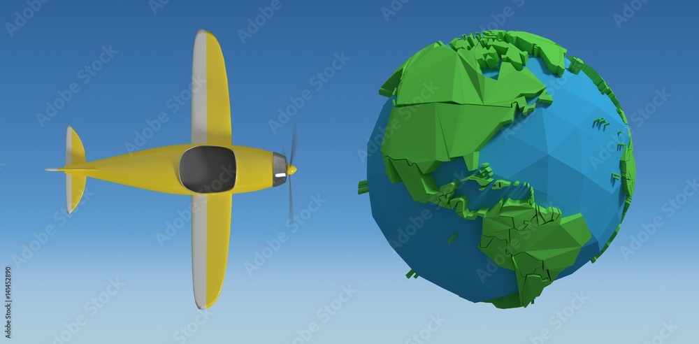 Poster composite image of composite image of globe icons 3d