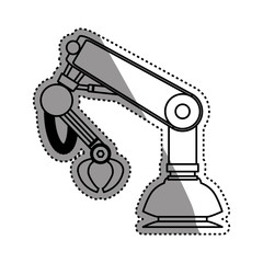 Robotic arm technology icon vector illustration graphic design