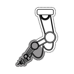 Robotic arm technology icon vector illustration graphic design