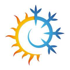 Sun and snowflake for air conditioning