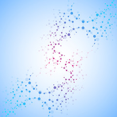 Structure molecule and communication. Dna, atom, neurons. Scientific concept for your design. Connected lines with dots. Medical, technology, chemistry, science background. Vector illustration.