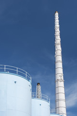 Oil tank and chimney