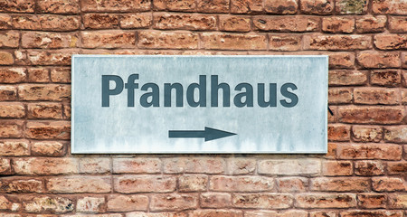 Obraz premium Schild 225 - Pfandhaus