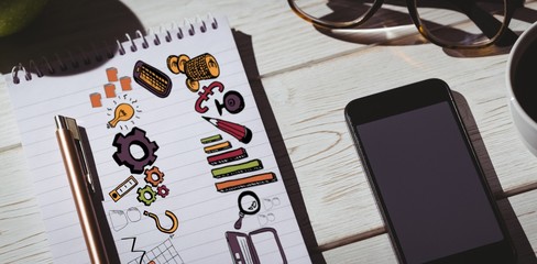 Composite image of composite image of business icons