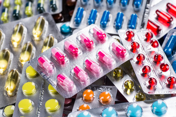 packings of pills and capsules of medicines