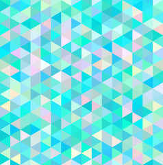 モザイク　三角　水色