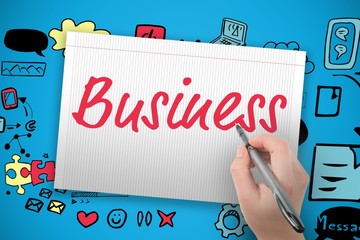 Composite image of hand holding black crayon