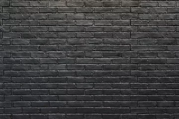 Crédence de cuisine en verre imprimé Mur de briques Mur de briques noires pour le fond, brique peinte