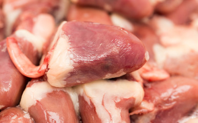 chicken hearts as background