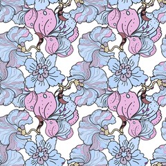 Abstract  spring floral seamless pattern
