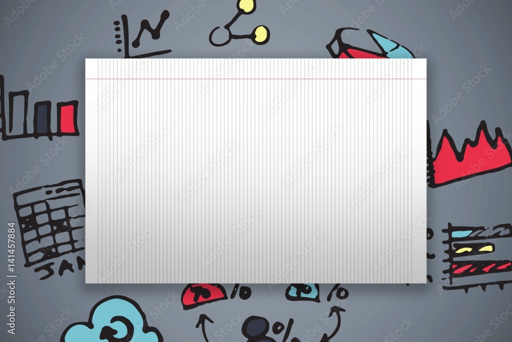 Poster composite image of single lined blank paper
