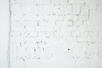 White grunge structural brick wall