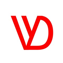 letter VD red color logo vector