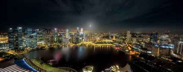 Singapore Skyline and view of Marina Bay