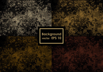 Vector illustration with four halftone patterns. bstract vector background.