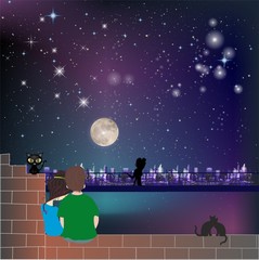 Na dachu nocą © klatki
