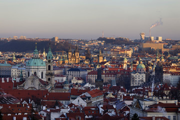 Fototapeta premium View on the autumn Prague City, Czech Republic