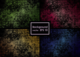 Vector illustration with four halftone patterns. bstract vector background.