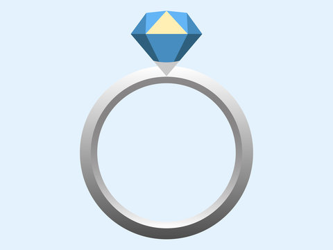 Diamond ring, engagement ring icon vector