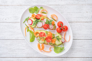 Vegan sandwich with avocado salad. 