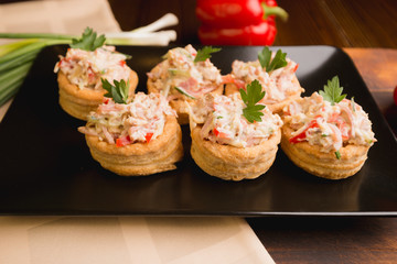 puff pastry with salad