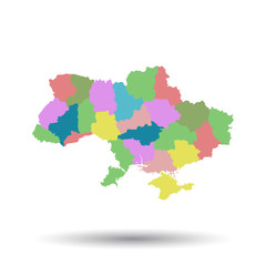 Ukraine map icon. Flat vector illustration. Ukraine sign symbol with shadow on white background.