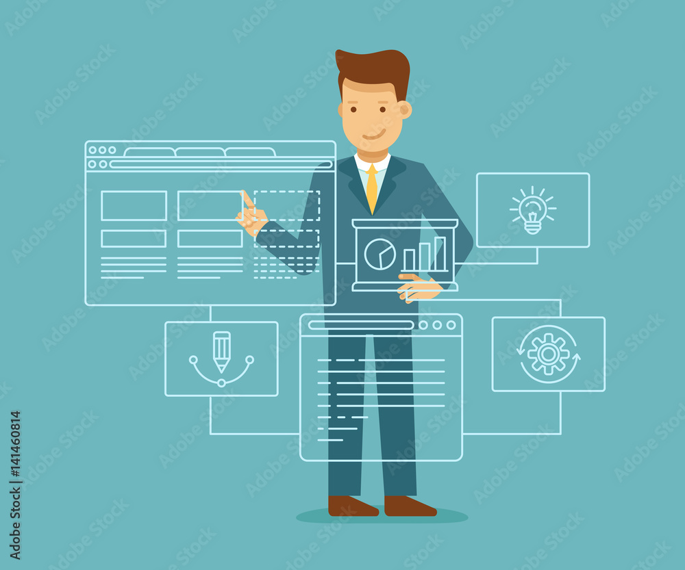 Poster Web development concept