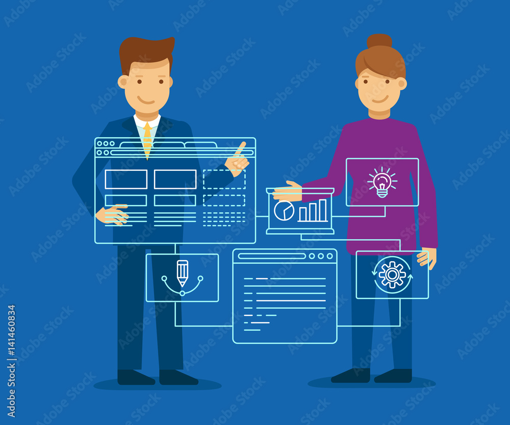 Poster Web development concept