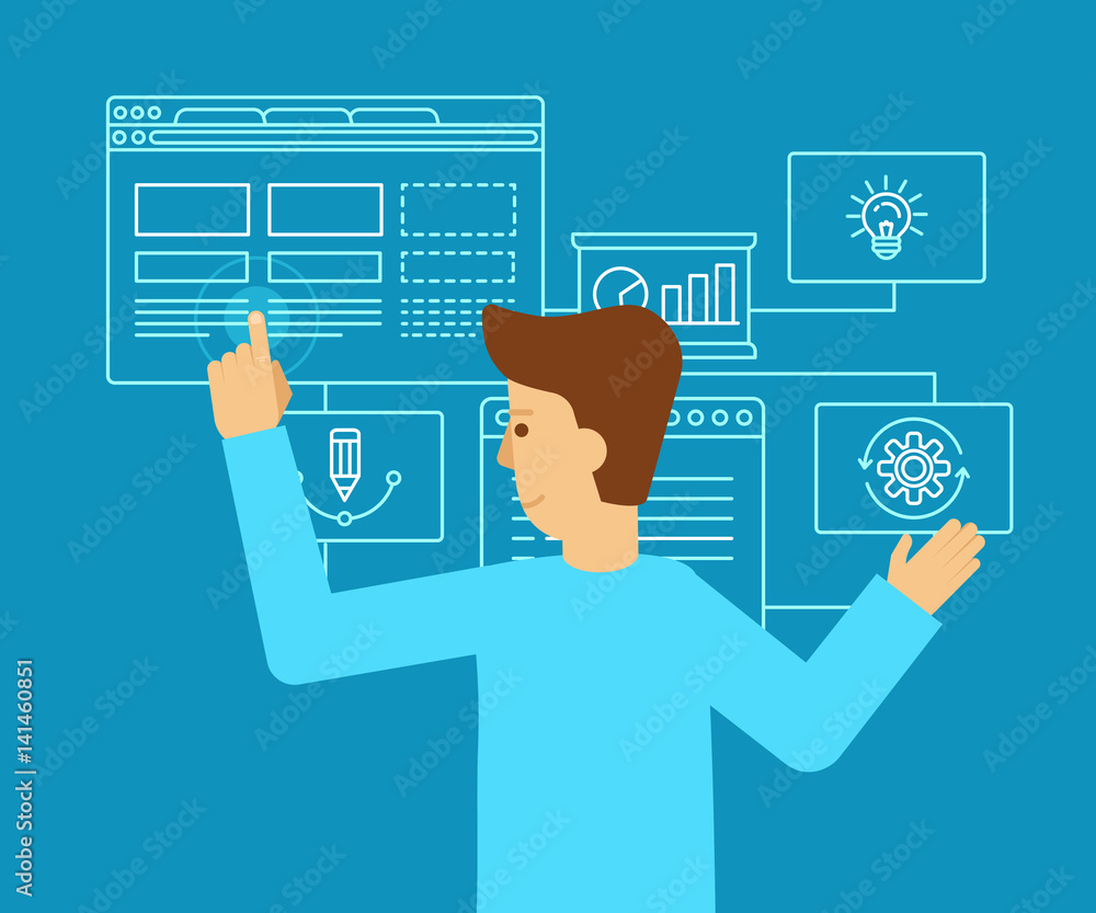 Poster web development concept