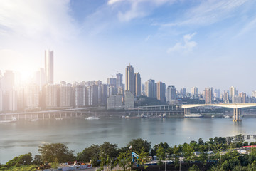 Obraz na płótnie Canvas modern panoramic skyline of chongqing，china