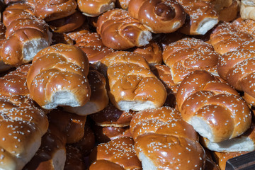 Fresh little Challah for sale at local city market