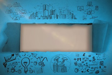 Composite image of composite image of business icons 3d